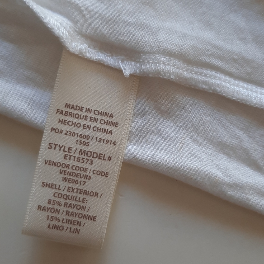 Ella Moss blue white embroidered tshirt small - Picture 5 of 11
